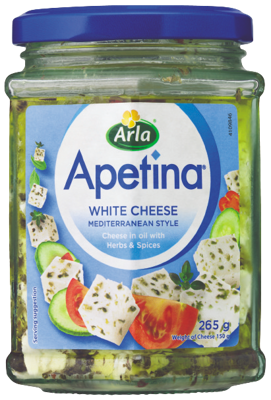 Apetina® Feta - White Cheese Cubes in Oil with Herbs and Spices 265g