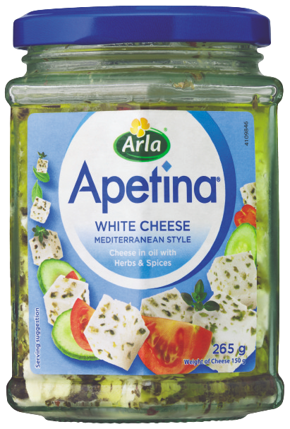 Apetina® Feta - White Cheese Cubes in Oil with Herbs and Spices 265g